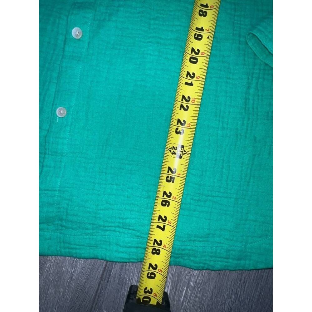 J. Jill Green Papay Cotton Gauze Button Down Y2K Shirt shorts Set M/L A005403 - Picture 8 of 13